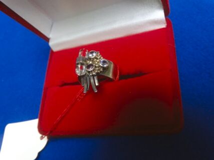 Statement Ring 925 Silber mit 3 Amethysten - Bergkristall