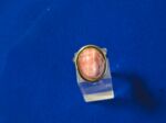 Goldener Vintage Damenring "Rhodochorisit" 14 Karat rosa