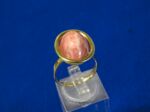 Goldener Vintage Damenring "Rhodochorisit" 14 Karat rosa