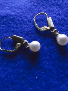 Goldene Ohranh&auml;nger mit echten Perlen - 14 Karat Gold