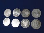 Konvolut 10 Deutsche Mark Silberm&uuml;nzen 8 St&uuml;ck
