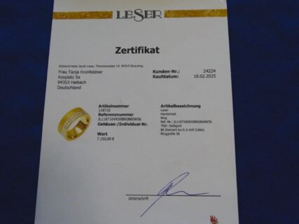 Goldener Damenring 18 Karat mit Diamanten