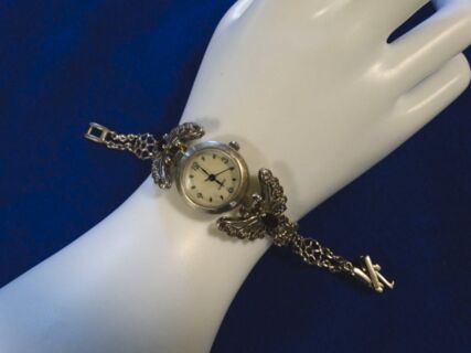 Antike Silber Damen Uhr mit Besatz