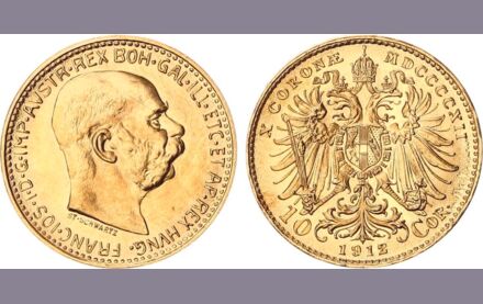 Goldm&uuml;nze &Ouml;sterreich 10 Corona -1912 - Franz Joseph I.