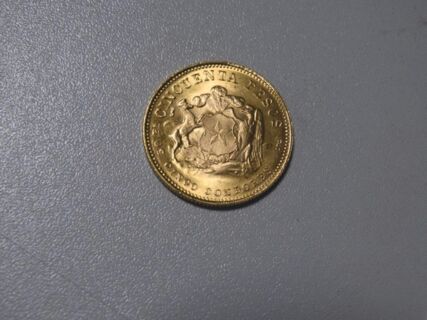 Goldm&uuml;nze 50 Pesos Chile Pr&auml;gejahr 1970 Feingold