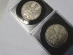 2 x 5 Deutsche Mark Bundesrepublik Deutschland Jahrgang 1958 Pr&auml;gest&auml;tte F